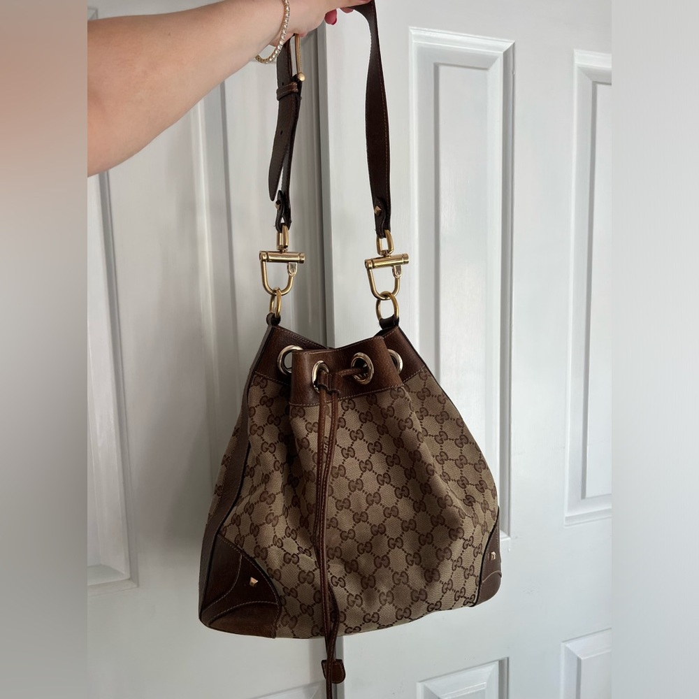 Gucci Bucket Drawstring Bag GG AUTHENTIC
